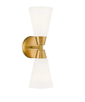 Brushed Gold Vanity Light Fixture Over Mirror With Frosted Milk Glass Sconce Modern Indoor Wall Lamp Up And Down Mount