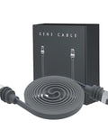 Flat Cat 6A Ethernet Cable For Starlink Gen 3 And Mini 10Gbps High Speed RJ45 LAN Cable IP68 Waterproof, coiled in front of box.