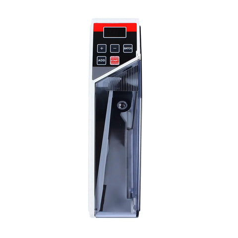 Front view of On The Go Mini Money Counter For Multi Currency Banknotes With Handy Carry Case Compact Portable Cash Counter