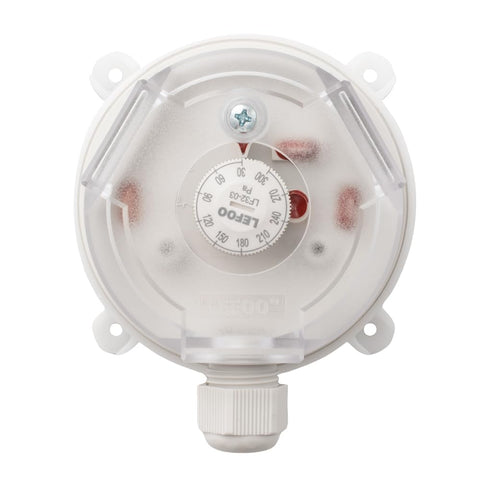 LF32 Differential Pressure Switch For HVAC Systems With Adjustable Set Point 30 To 300 Pa Air Differential Gauge 6 mm Hose Connection