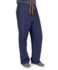 PerforMAX Reversible Drawstring Scrub Pant ANG-CC Medium Navy for Unisex Comfort, moisture-wicking fabric shown on model.