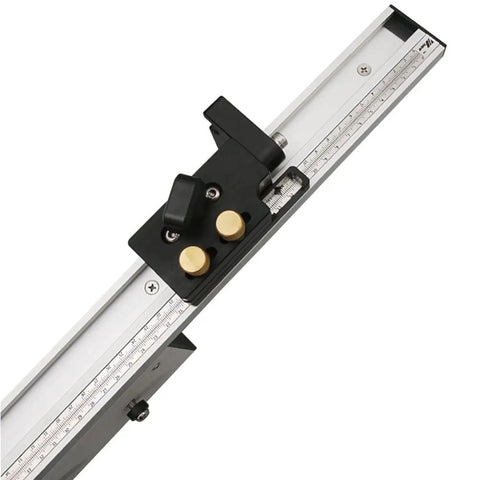 Heavy Duty Aluminum Alloy Miter Gauge Extension Rail With Slick T Track Slide Brackets And Quick Adjust Flip Stop Fence Connector For Table Saw Shop Setup with adjustable flip stop