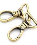 Oval Snap Hooks Heavy Duty Push Gate Swivel Lobster Clasp Keychain Clip For Purse Making And Bag Straps, Three Quarter Inch Brushed Brass Finish, 2 Pack