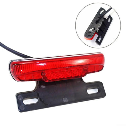 Super Bright E Bike Tail Light With Brake Signal 48V Ultra Thin LED Safety Glow For Night Rides Keeps You Safe And Visible On The Road black 10mm rear light with mounting bracket