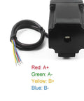 NEMA23 motor wiring detail for 350mm Travel Linear Rail Guide Kit With Square Rails And SFU1605 Ballscrew For DIY CNC Router X Y Z
