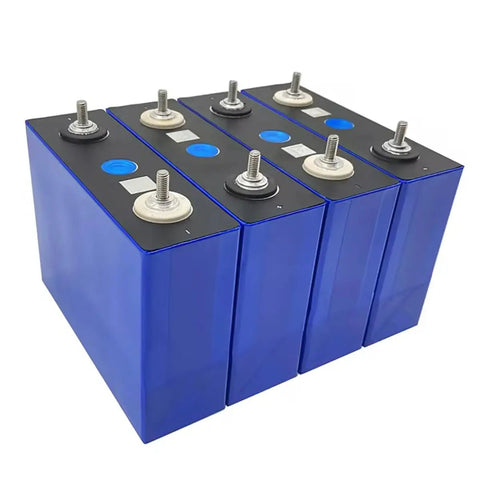 Straight Up Grade A LiFePO4 Battery Cell 100Ah 3.2V Deep Cycle Lithium Iron Phosphate Prismatic Module shown in blue casing.