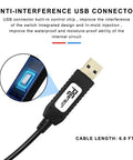 Close-up of anti-interference USB connector for Three Key USB Foot Pedal Programmable Foot Switch For PC, cable length 6.6 ft