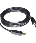 USB to 5-Pin Aviation RS232 Lead for Controllers, 1.8 m Industrial Cord with Threaded Locking Connector, Coiled View