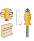 6mm Router Bits Set With Carbide Molding Trimming Cutter Wood Milling Tool Featuring 1/4 Inch Shank Round Over surfacing with dimensions.
