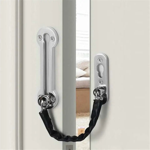 Heavy Duty Stainless Steel Door Chain Lock With Anti Theft Slide Bolt For Apartment Security, featuring a zinc coated housing.