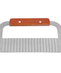 Chazcool crinkle cutter knife with wooden handle and stainless steel wavy blade