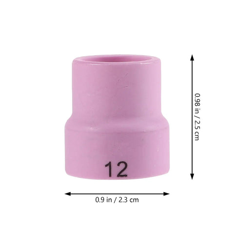Rock Solid Pink Tig Welding Cups That Make Cleaning A Breeze, Sturdy Ceramic Nozzles To Slash Defects And Downtime While You Crush Your Projects, ceramic nozzle size 0.9 in by 0.98 in.