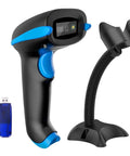 Wireless 2D Barcode Scanner With Stand For Screen Scanning And Handheld Use CMOS Imager Long Range Portable USB Barcode Reader