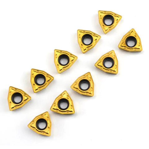 Pro Grade Carbide Turning Inserts WCMT06T304 WCMT32.51 Diamond 55 Degree Chipbreaker For CNC Lathe Turning, 10 Pack