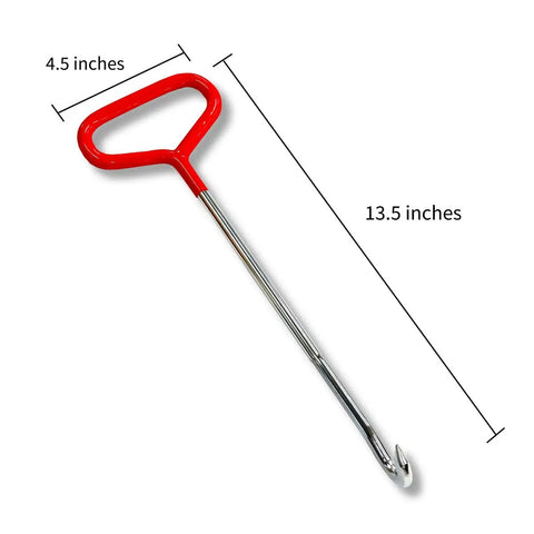 Manhole Cover Hook All Purpose Lift Tool 13.7 Inches Made Of S50C Carbon Steel Lightweight Handy Size For Lids And Gutters Quick Open Made In Japan 1 Piece with red handle