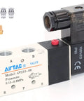 4V210-08 Quarter Inch PT Pneumatic Solenoid Valve Pilot Operated 2 Position 5 Way Aluminum Alloy Body DC24V with fittings