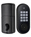Straight Shooting Electronic Keypad Deadbolt Lock with Auto Lock Tech and Fallback Keys for Rock Solid Front Door Security in Timeless Black