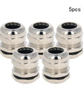 Metal Waterproof M22 Cable Glands Set With Adjustable Joints For 10 To 13 Mm Diameter Cables Durable Silver Connectors