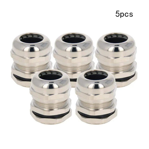 Metal Waterproof M22 Cable Glands Set With Adjustable Joints For 10 To 13 Mm Diameter Cables Durable Silver Connectors
