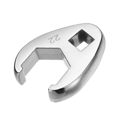 Beefy Crowfoot Wrench for Mechanics in Three Eighths Inch Drive 22mm Flare Nut Open End Chrome Plated 40Cr Steel Heavy Duty Crowfoot Tool for Automotive Repair and Maintenance, 22mm chrome