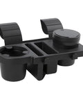 Boss Grade Rattle Free Cup Holder For Tesla Cybertruck And Rock Solid Engineered Abs Mount with two cup holders and lid.