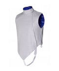 Foil Metal Fencing Jacket For Adults And Kids High Strength Metal Clothing With Soft Metal Sheets And Wires Double Stitched Durability Color Right Hand Size 54 Versatile Foil Gear For Safe Practice, showing side view of jacket with blue interior