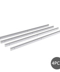 Galvanized Steel Gear Rack Set for Sliding Gates, 8mm thick, 13.12 ft total length, shown as four pieces with smooth, weather-resistant design.
