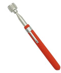 Side view of VASTOOLS telescopic magnetic pickup tool with red handle, 30" extendable shaft, 10 lb magnet, pocket clip