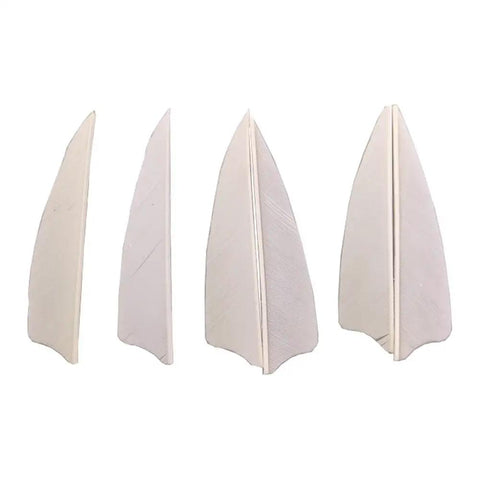 50 Pcs Turkey Feather Arrow Fletching Vanes, 3 Inch Right Wing Real Feathers For Stable Flight, White Color Pack for Archery