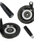 Rotary Hand Handles for Marine Winches and Trailer Jacks, Heavy Duty Handwheel Set, M8 Threaded Handles, Bakelite and Alloy