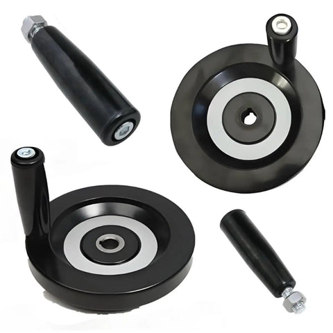 Rotary Hand Handles for Marine Winches and Trailer Jacks, Heavy Duty Handwheel Set, M8 Threaded Handles, Bakelite and Alloy