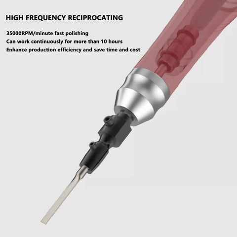 No Nonsense Pneumatic Reciprocating Sander Pen Delivering Sick 35000 Rpm Performance For Fast Detail Sanding And Polishing Projects, showing sander pen head.