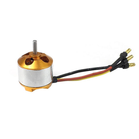 2208 Brushless Outrunner Motor 1800KV For 2 To 3S RC Drones Multicopters with welded banana plug ready to install.