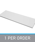 White Melamine Shelf Board Dope Durable Cabinet Replacement Shelf 36 Inch Long 12 Inch Wide For Cabinets Retail Thrift Business Home Or Office Storage Sleek And Sturdy, angled view