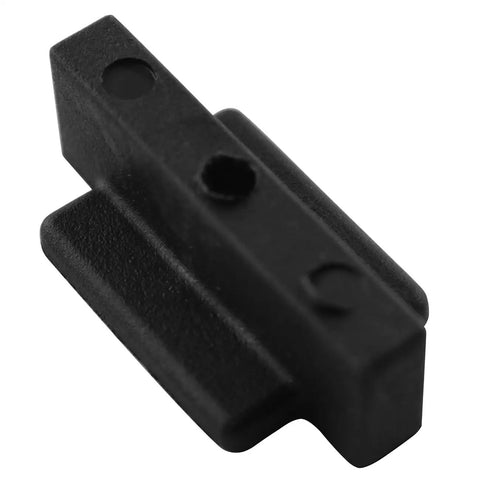 Badass Hidden Deck Fasteners With Screws Black concealed clip for timber planks, durable nylon and steel material.