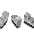 Heavy Duty 3 Piece Outside Lathe Chuck Set Featuring Self Centering Mini External Jaws for precise clamping in metalworking.