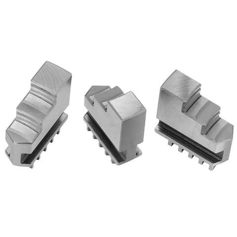 Heavy Duty 3 Piece Outside Lathe Chuck Set Featuring Self Centering Mini External Jaws for precise clamping in metalworking.