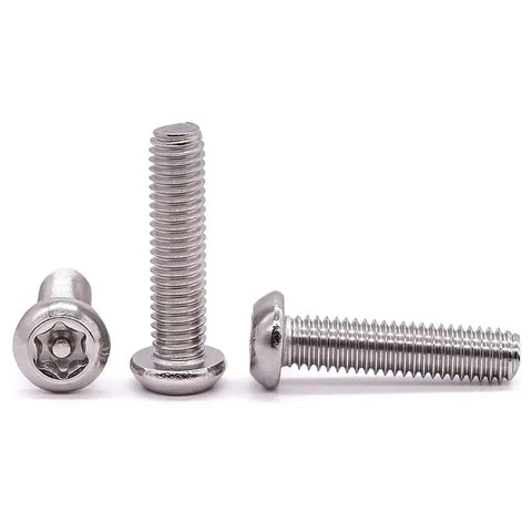 Badass M6 Security Torx Button Head Machine Screws 30 Pack Kit With Included T30 Driver Bit Made From Slick 304 Stainless Steel 18-8, full thread
