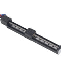 Heavy Duty Linear Slide Guide Rail Two Hundred Millimeter Electric Actuator Stage Plug And Play Bearing Block on white background.