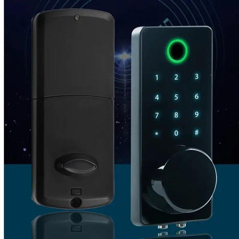 Hassle Free Biometric Smart Deadbolt Lock Delivers Snappy Fingerprint Scanning And Slick Keypad Access for secure front door entry.