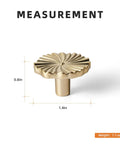 6 Pack Zinc Alloy Drawer Knobs Champagne Bronze Cabinet Knobs With Flower Design, showing measurements 0.8in height, 1.4in width