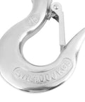 Built Like A Tank Heavy Duty Swivel Hook For Engine Hoist Featuring secure safety latch and SWL 1000 KGS engraving on stainless finish.