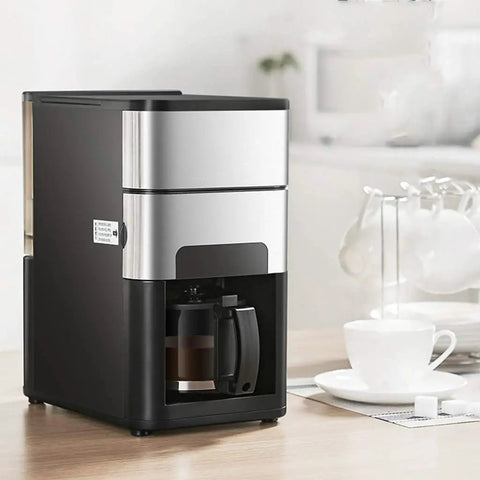 Smooth Operator Bean To Cup Coffee Maker With Built In Grinder Stainless Steel Fully Automatic Programmable Espresso Brewer in kitchen.
