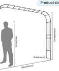 Outdoor Garden Arch Trellis For Climbing Plants, Sturdy Galvanized Steel Frame With Weatherproof Coating, measured dimensions shown