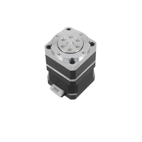Harmonic Drive Mini High Precision Strain Wave Gear Reducer Rotary Actuators For Industrial Robots Gearbox Kit, silver and black, front view