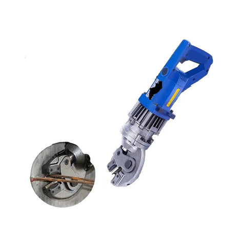 Electric Hydraulic Rebar Cutter Portable Steel Bar Cutting Tool 4 To 20mm Cutting Machine with blue handle cutting steel bar