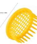 Six Piece Beekeeping Queen Rearing Box Kit With Plastic Queen Cages for isolation, close-up of yellow ABS cage, 1.85 inches long.