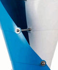 Close-up of Dope 3KW Wind Turbine Generator Kit For Home Use with vertical axis design and blue and white blade details