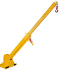 Heavy Hitting Telescoping Forklift Jib Boom Crane, 4400 Lbs Capacity, 7 To 12 Ft Manual Extension, steel hoist with dual hooks.