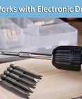 Heavy Duty U Shaped Spanner Screwdriver Bit Set, 5 Piece S2 Steel Magnetic Power Drill Kit with electric drill and bits.